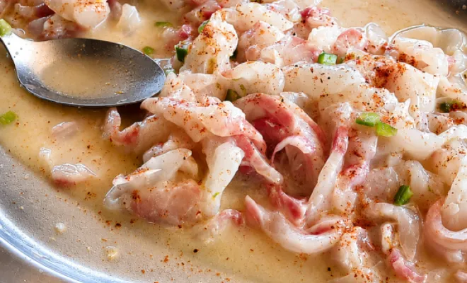 Ceviche dans son fumet du poisson 